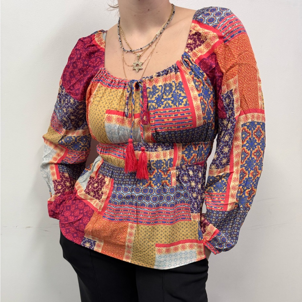 Easel Boho multicolor 100% rayon top